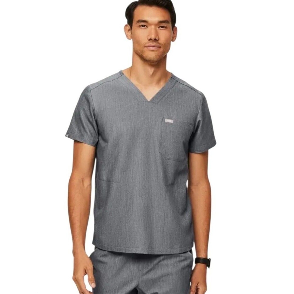 Figs Mens Extra Large Gray Chisec Scrub Top